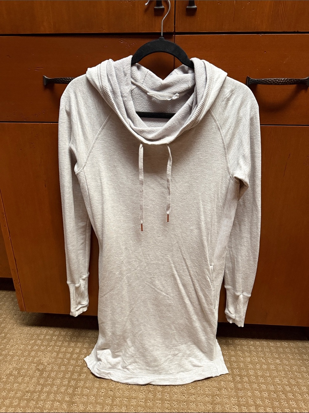 Athleta Light Gray Pullover Hoodie dress